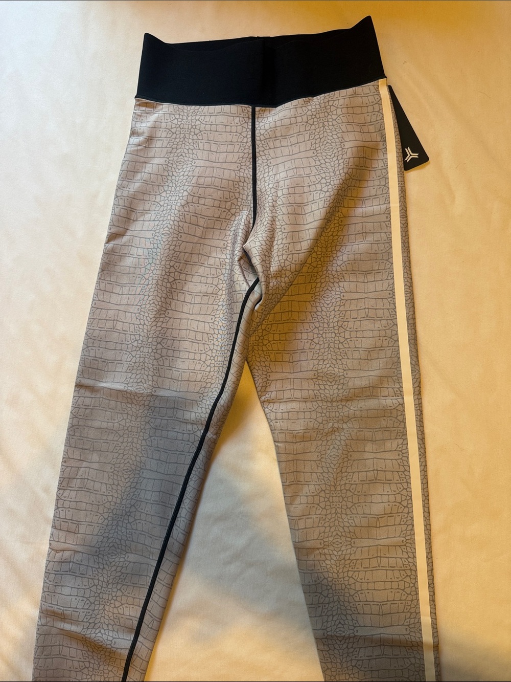 ultracor Gray Croc-Print Kids Leggings with Black Waistband